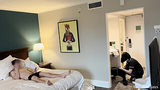 PUBLIC DICK FLASH. I pull out my dick in front of a hotel maid and she agreed to help me cum.