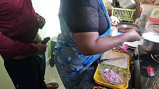 Horny owner jerking dick infront of Bengali maid