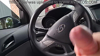 Risky handjob on the street for student in public!