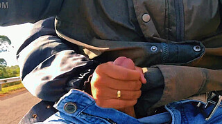 HOTWIFE Safada banged one on the road until she came!!! WE ALMOST GOT CAUGHT / Naughty HOTWIFE jerked off on the road until she cum!! WE ALMOST GOT CAUGHT.