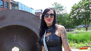 GERMAN SCOUT - Inked Big Tits MILF Evi Sky Pickup and Fuck at Model Casting