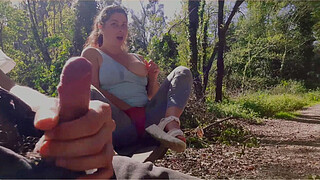 EXHIBITIONIST Dream Come True! Seduce MILF to Fuck, Suck in Park