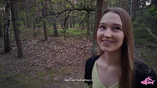 Sexy nymphomaniac in the forest made me cum in her mouth