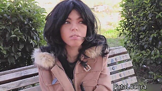 PutaLocura - The sexy Spanish girl Dayana young woman accepts Torbe's challenge and swallows his cum in a caught