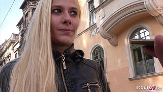 GERMAN SCOUT - Shy Teen Haley Hunter without Tattoos talk to First Casting Sex