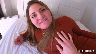 PutaLocura - The big-assed Spanish Aria rides a huge cock and swallows a lot of cum