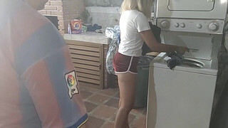 Innocent goddaughter lets herself be touched while her stepfather is upstairs, he ends up fucking her virgin