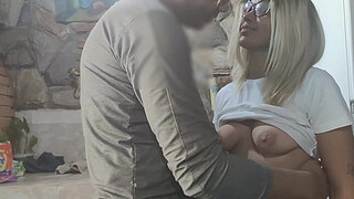 Innocent goddaughter lets herself be touched while her stepfather is upstairs, he ends up fucking her virgin