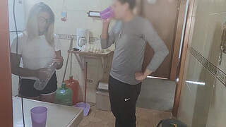 Innocent goddaughter lets herself be touched while her stepfather is upstairs, he ends up fucking her virgin