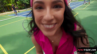 Having Sneaky Sex Right in the Middle of a Tennis Game - PervTeen