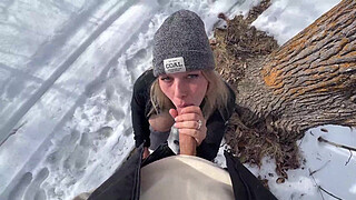 Outdoor Sex in the Park in Winter