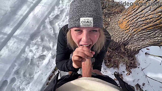 Outdoor Sex in the Park in Winter