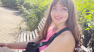 PutaLocura - Busty Romanian Deedee swallows Torbe's cum after being caught in a park.
