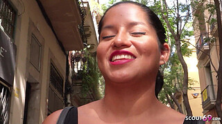 GERMAN SCOUT - Curvy Latina Amy Amor with Big natural Tits and Butt Pickup for Casting Fuck