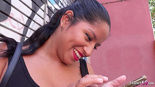 GERMAN SCOUT - Curvy Latina Amy Amor with Big natural Tits and Butt Pickup for Casting Fuck