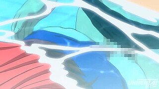 Hentai - Step Sister and Step Brother Almost Caught Fucking in the Pool