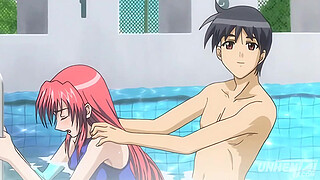 Hentai - Step Sister and Step Brother Almost Caught Fucking in the Pool