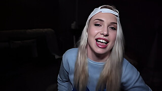 Public Agent Blonde Pizza Delivery girl with BIG NATURAL BOOBS gets her wet pussy filled