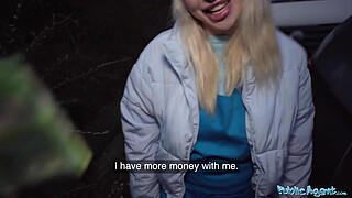 Public Agent Blonde Pizza Delivery girl with BIG NATURAL BOOBS gets her wet pussy filled