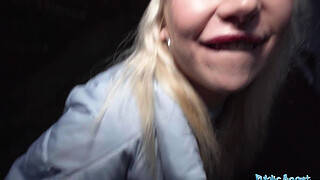 Public Agent Blonde Pizza Delivery girl with BIG NATURAL BOOBS gets her wet pussy filled