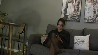 Halloween Girl teases a Big Cock under his Towel to make him erect but not giving an orgasm or having a cumshot