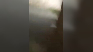 Risky handjob on the street for hot redhead at the bus stop