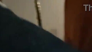 Risky handjob on the street for hot redhead at the bus stop