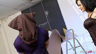 Domination Femdom FFM Threesome Fuck for Stranger by two Bombshell MILFs