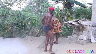 Bbw big Ass African Woman got fucked Hardcore outdoor by BBC local man