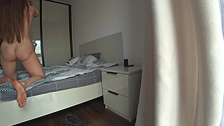 While The Husband Is At Work At This Time, The Wife Is Fucking A Neighbor. Real Cheating