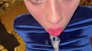 Amazing intense Facefuck finishing with Throatpie