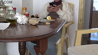 Arab stepmom lets german stepson have a quickie before school