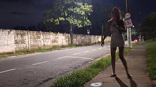 Risky handjob at the bus stop next to a beautiful stranger?