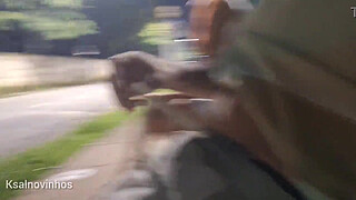 Risky handjob at the bus stop next to a beautiful stranger?