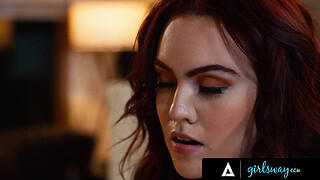 GIRLSWAY - Bored Brunette Wants Stepmom Christie Stevens' Attention! Devours & Rough Rides Her Pussy