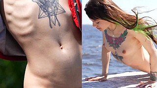 Naked girls outdoors