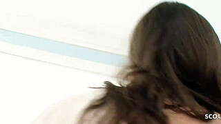 Real Teen Couple 18 Pickup and seduce to First Anal Sex for her at Casting