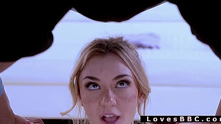 She is Demi, thin and white, Jovan is a black personal trainer, will her husband Mike be able to leave them alone for a few minutes? This guy has a big dick and Demi might not resist and want to fuck