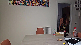 Horny Cook Prepares Peas For Lunch And Asks For A Big Sausage In Exchange