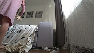 Cheating wife with a friend while her husband is at work. Real