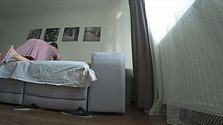 Cheating wife with a friend while her husband is at work. Real