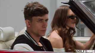 MILFY Fit MILF Justine Fucks Young Stud In His Classic Car