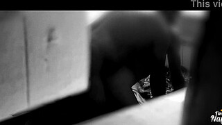 My stepdaughter was fucking with the neighbor, I caught her across the window , love her moans