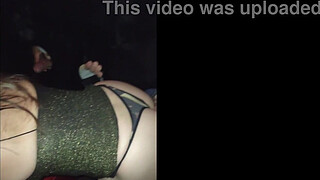 Wife sucks cuckold while being touched by strangers at Glory Hole