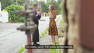 Forgive Me Father - Innocent widow redhead MILF first time with big dick hardcore sex public pick up