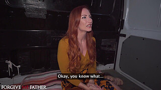 Forgive Me Father - Innocent widow redhead MILF first time with big dick hardcore sex public pick up