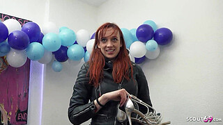 GERMAN SCOUT - Skinny Freckled Redhead french Wife Luna Thurman Pickup for Casting Fuck