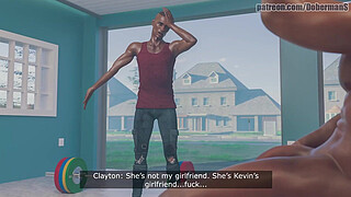 3D animation blonde in interracial dp