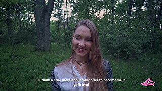 Powerful cumshot all over the face of a sexy nymphomaniac in the forest (part 2)