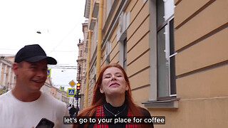 Vlogger Gets a BJ in Hallway from Hot Chick with Big Tits and Fucks Her at Home